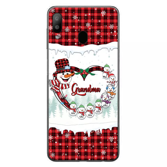 Custom Personalized Christmas Grandma Children Phone Case - Gift For Grandma/ Mom - Upto 8 Kids - Case For iPhone/ Samsung