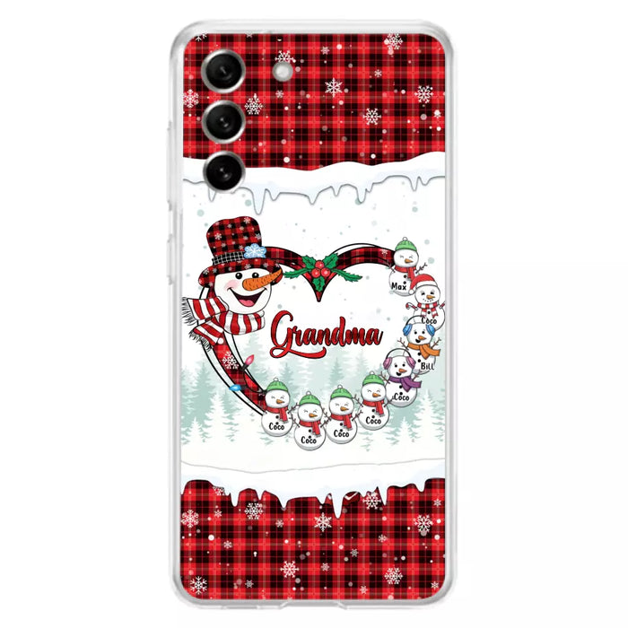 Custom Personalized Christmas Grandma Children Phone Case - Gift For Grandma/ Mom - Upto 8 Kids - Case For iPhone/ Samsung