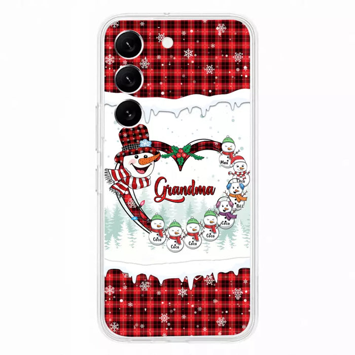 Custom Personalized Christmas Grandma Children Phone Case - Gift For Grandma/ Mom - Upto 8 Kids - Case For iPhone/ Samsung