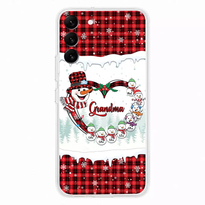 Custom Personalized Christmas Grandma Children Phone Case - Gift For Grandma/ Mom - Upto 8 Kids - Case For iPhone/ Samsung