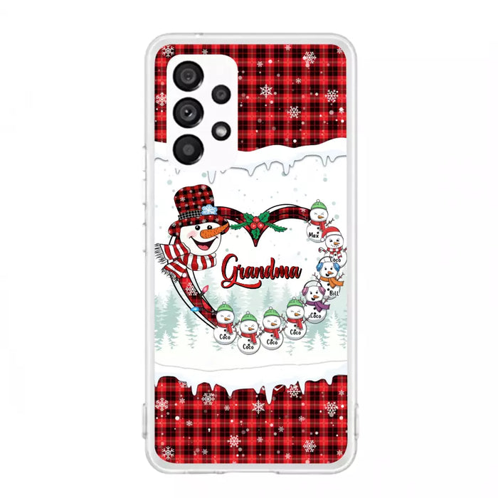 Custom Personalized Christmas Grandma Children Phone Case - Gift For Grandma/ Mom - Upto 8 Kids - Case For iPhone/ Samsung