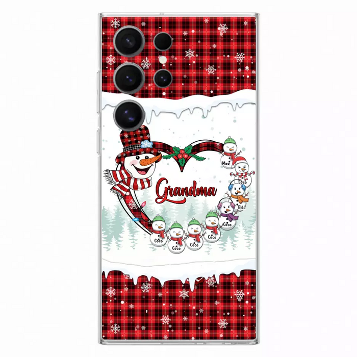 Custom Personalized Christmas Grandma Children Phone Case - Gift For Grandma/ Mom - Upto 8 Kids - Case For iPhone/ Samsung