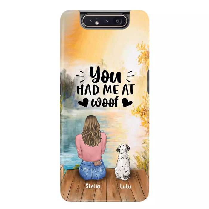 Custom Personalized Dog Mom Phone Case - Gifts For Dog Lovers With Upto 4 Dogs - You Had Me At Woof - Case For iPhone, Samsung