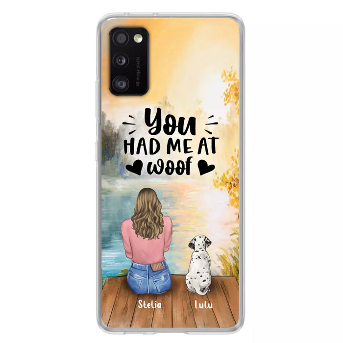 Custom Personalized Dog Mom Phone Case - Gifts For Dog Lovers With Upto 4 Dogs - You Had Me At Woof - Case For iPhone, Samsung