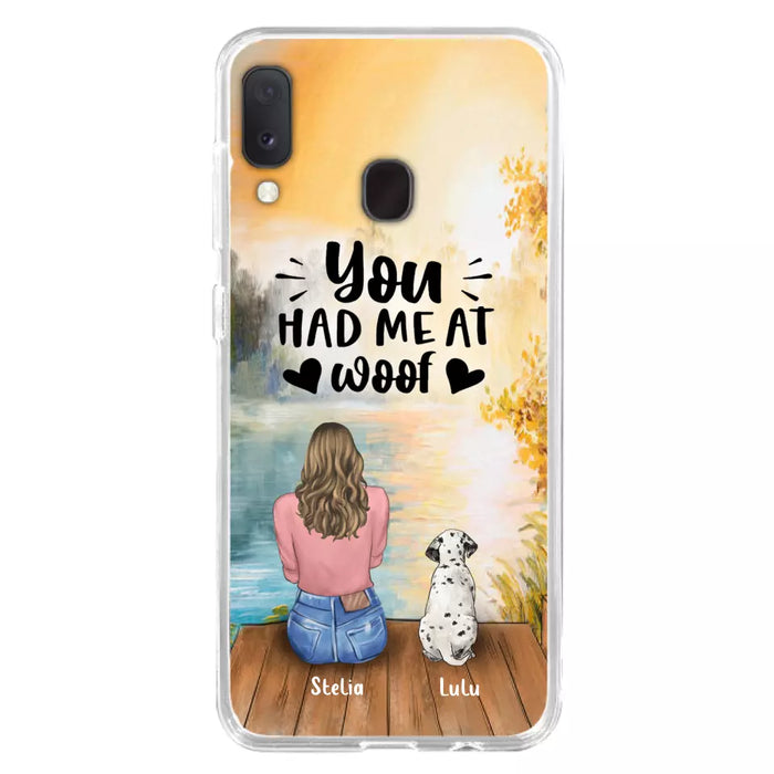 Custom Personalized Dog Mom Phone Case - Gifts For Dog Lovers With Upto 4 Dogs - You Had Me At Woof - Case For iPhone, Samsung