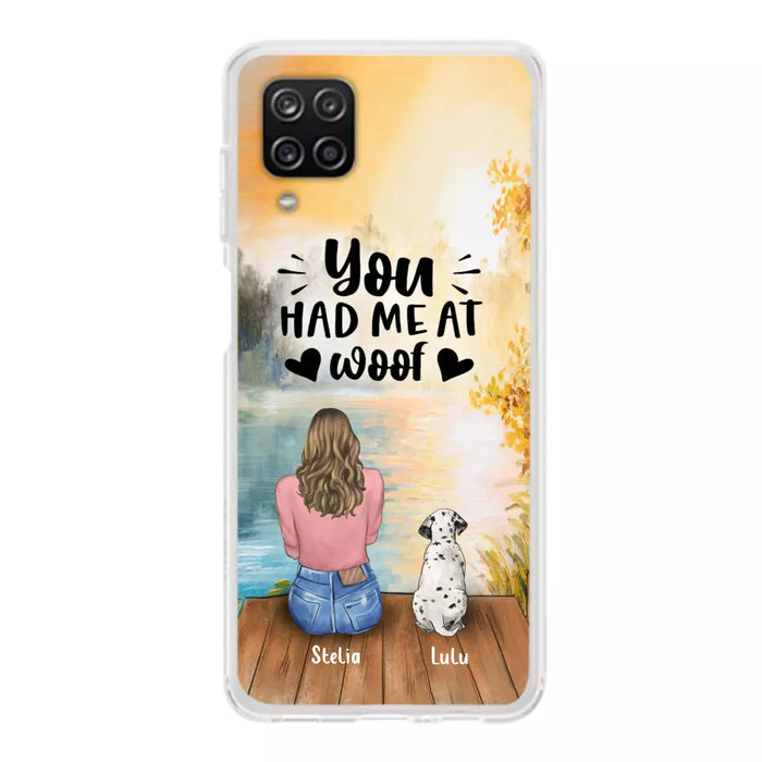 Custom Personalized Dog Mom Phone Case - Gifts For Dog Lovers With Upto 4 Dogs - You Had Me At Woof - Case For iPhone, Samsung