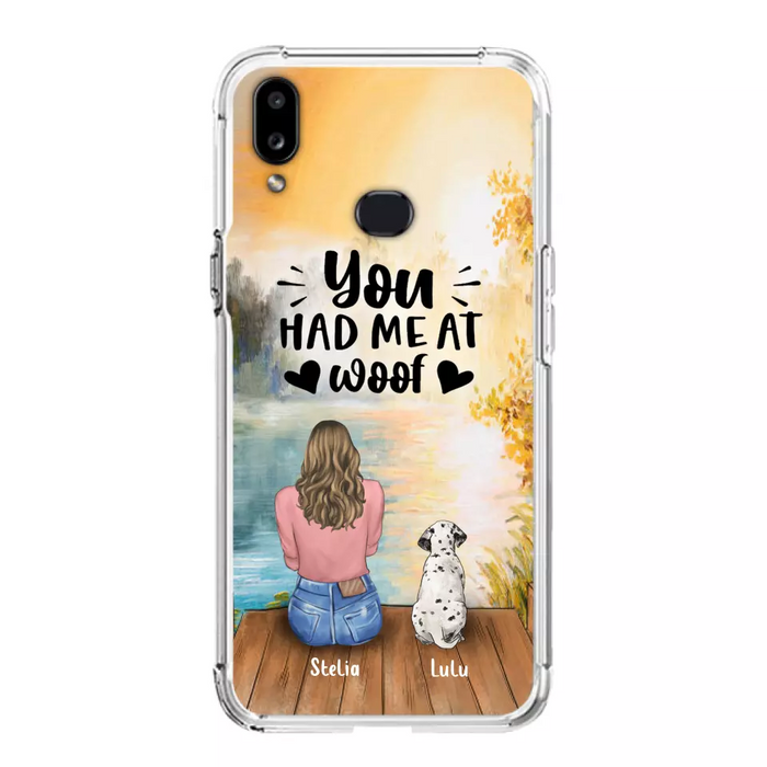 Custom Personalized Dog Mom Phone Case - Gifts For Dog Lovers With Upto 4 Dogs - You Had Me At Woof - Case For iPhone, Samsung