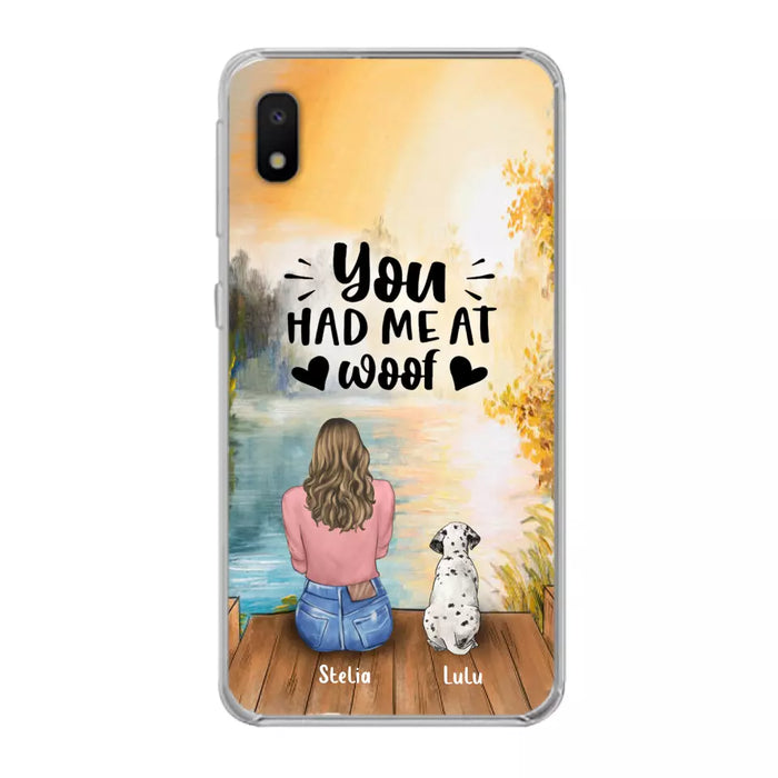 Custom Personalized Dog Mom Phone Case - Gifts For Dog Lovers With Upto 4 Dogs - You Had Me At Woof - Case For iPhone, Samsung