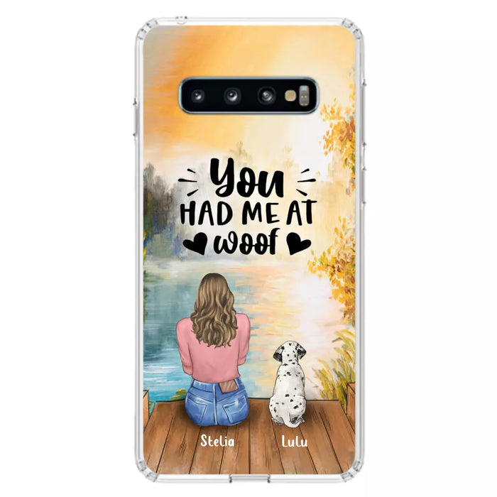 Custom Personalized Dog Mom Phone Case - Gifts For Dog Lovers With Upto 4 Dogs - You Had Me At Woof - Case For iPhone, Samsung