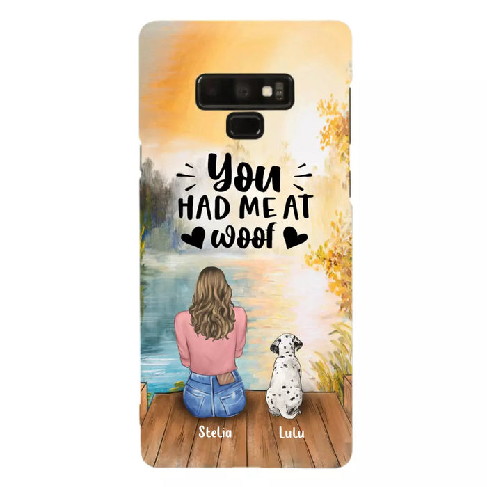 Custom Personalized Dog Mom Phone Case - Gifts For Dog Lovers With Upto 4 Dogs - You Had Me At Woof - Case For iPhone, Samsung