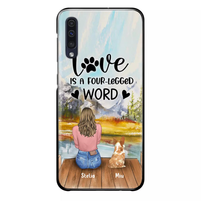 Custom Personalized Pet Mom/Pet Dad Phone Case - Gifts For Pet Lovers With Upto 4 Pets - Love Is A Four-Legged Word