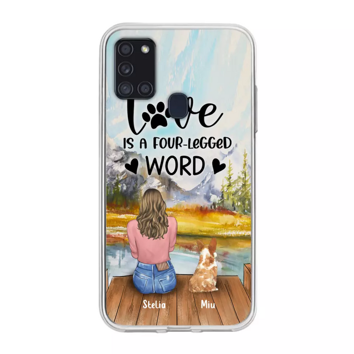 Custom Personalized Pet Mom/Pet Dad Phone Case - Gifts For Pet Lovers With Upto 4 Pets - Love Is A Four-Legged Word