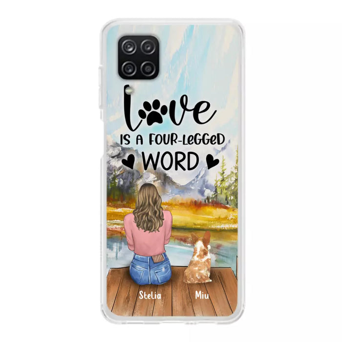 Custom Personalized Pet Mom/Pet Dad Phone Case - Gifts For Pet Lovers With Upto 4 Pets - Love Is A Four-Legged Word