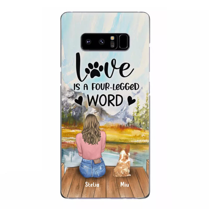 Custom Personalized Pet Mom/Pet Dad Phone Case - Gifts For Pet Lovers With Upto 4 Pets - Love Is A Four-Legged Word