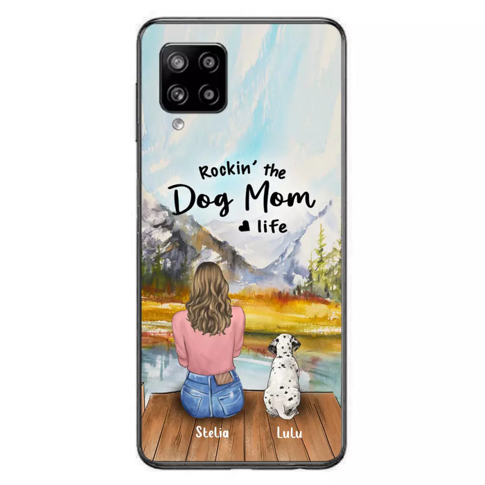 Custom Personalized Dog Mom Phone Case - Gifts For Dog Lovers With Upto 4 Dogs - Rockin' The Dog Mom Life - Case For iPhone, Samsung And Xiaomi