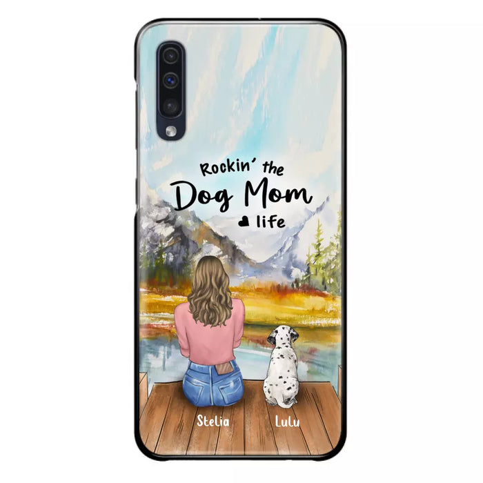 Custom Personalized Dog Mom Phone Case - Gifts For Dog Lovers With Upto 4 Dogs - Rockin' The Dog Mom Life - Case For iPhone, Samsung And Xiaomi