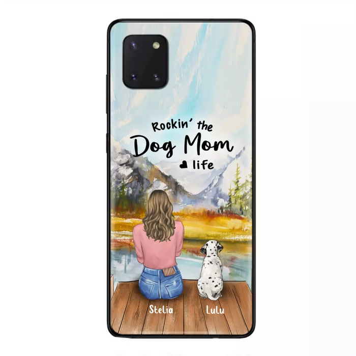 Custom Personalized Dog Mom Phone Case - Gifts For Dog Lovers With Upto 4 Dogs - Rockin' The Dog Mom Life - Case For iPhone, Samsung And Xiaomi