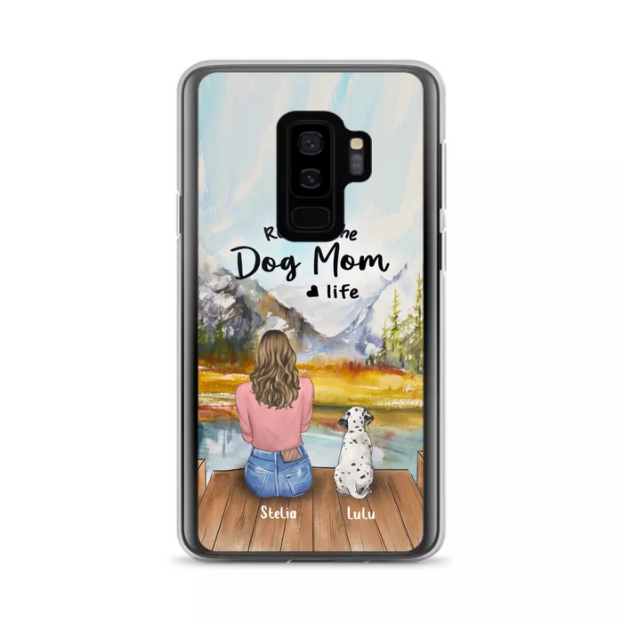 Custom Personalized Dog Mom Phone Case - Gifts For Dog Lovers With Upto 4 Dogs - Rockin' The Dog Mom Life - Case For iPhone, Samsung And Xiaomi