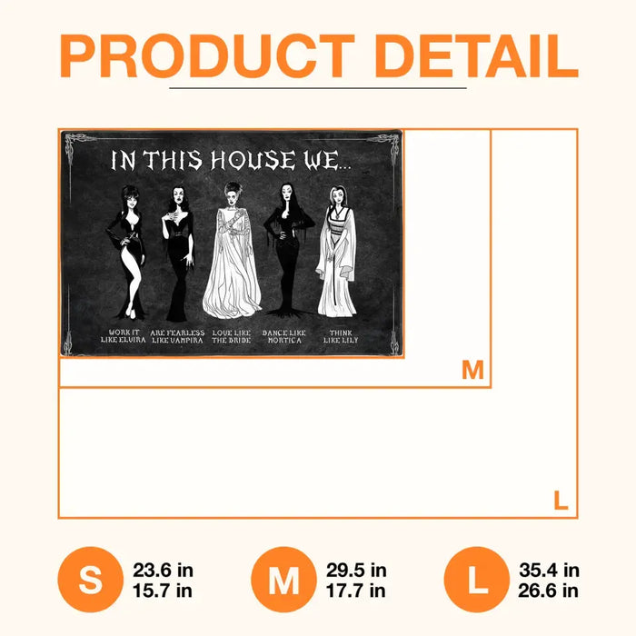 Custom Personalized Horizontal Poster Gift Idea For Halloween - In This House We Love Like The Bride