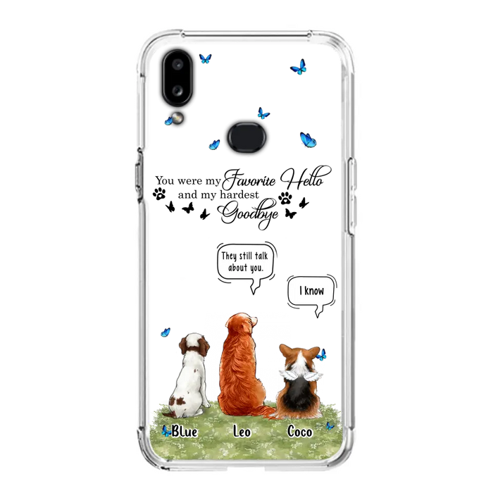 Custom Personalized Pet Phone Case - Memorial Gift Idea For Dog/ Cat Lover - You Were My Favorite Hello - Case For iPhone/Samsung