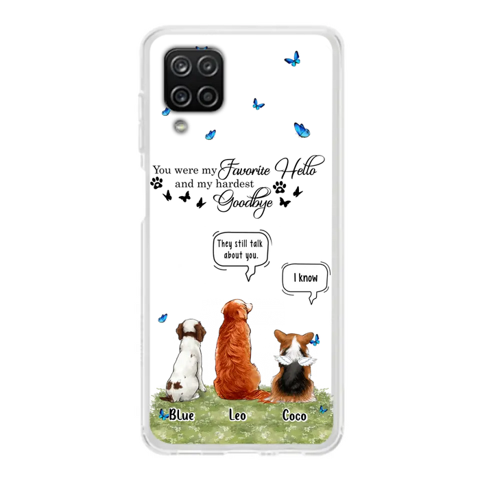 Custom Personalized Pet Phone Case - Memorial Gift Idea For Dog/ Cat Lover - You Were My Favorite Hello - Case For iPhone/Samsung