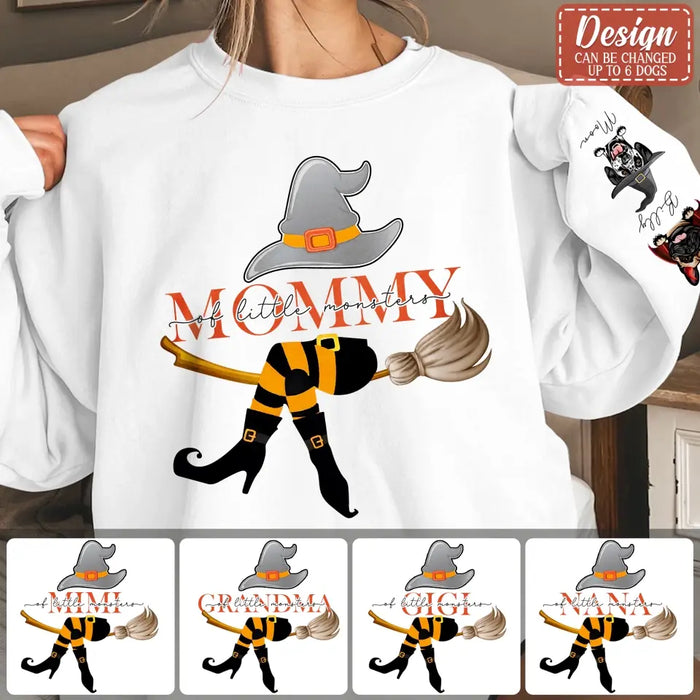 Custom Personalized Mommy Of Little Monsters  AOP Sweater - Upto 6 Dogs - Halloween Gift Idea For Dog Mom