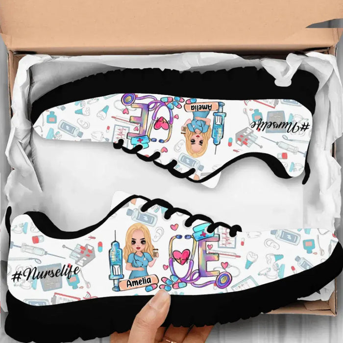 Custom Personalized Nurse Sneakers - Gift Idea For Nurse - Love Nurse Life