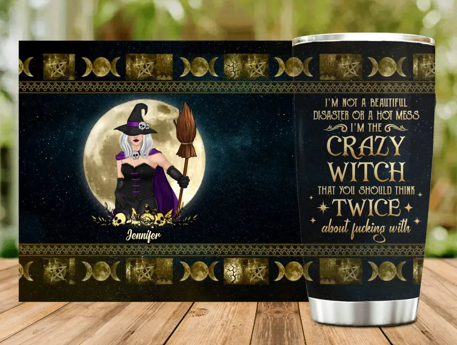 Custom Personalized Halloween Witch Tumbler - Gift Idea For Halloween/ Witch Lovers/ Friends - I'm The Crazy Witch