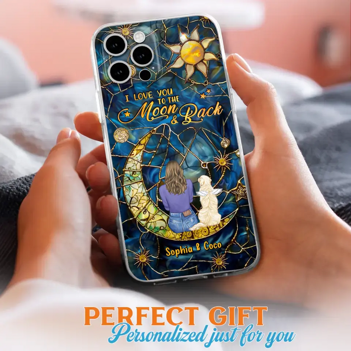 Custom Personalized Memorial Pet Phone Case - Memorial Gift Idea For Pet Lover - Case For iPhone/ Samsung - I Love You To The Moon & Back