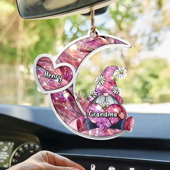 Custom Personalized Sparkling Grandma Nana With Sweet Heart Kids Acrylic  Car Ornament - Gift Idea To Grandma/ Mother - Upto 5 Kids