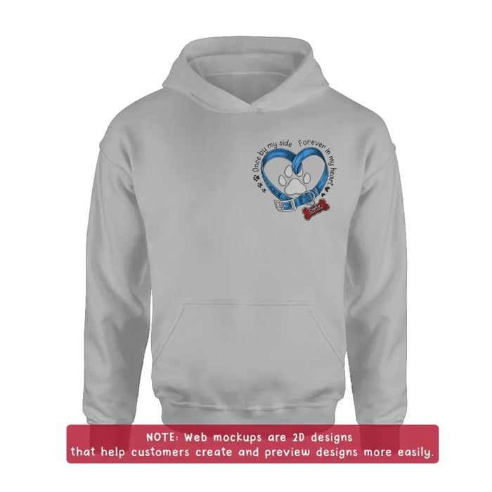 Custom Personalized Memorial Dog Embroidered T-shirt/ Sweater/ Hoodie - Once By My Side Forever In My Heart