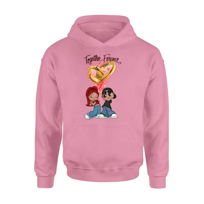 Custom Personalized Couple T-shirt/ Long Sleeve/ Sweatshirt/ Hoodie - Gift Idea For Couple - Together Forever