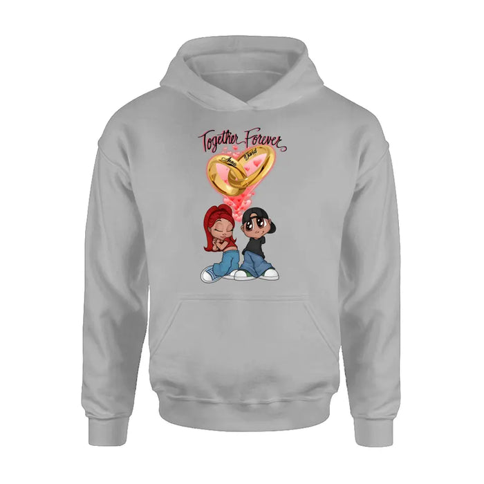 Custom Personalized Couple T-shirt/ Long Sleeve/ Sweatshirt/ Hoodie - Gift Idea For Couple - Together Forever