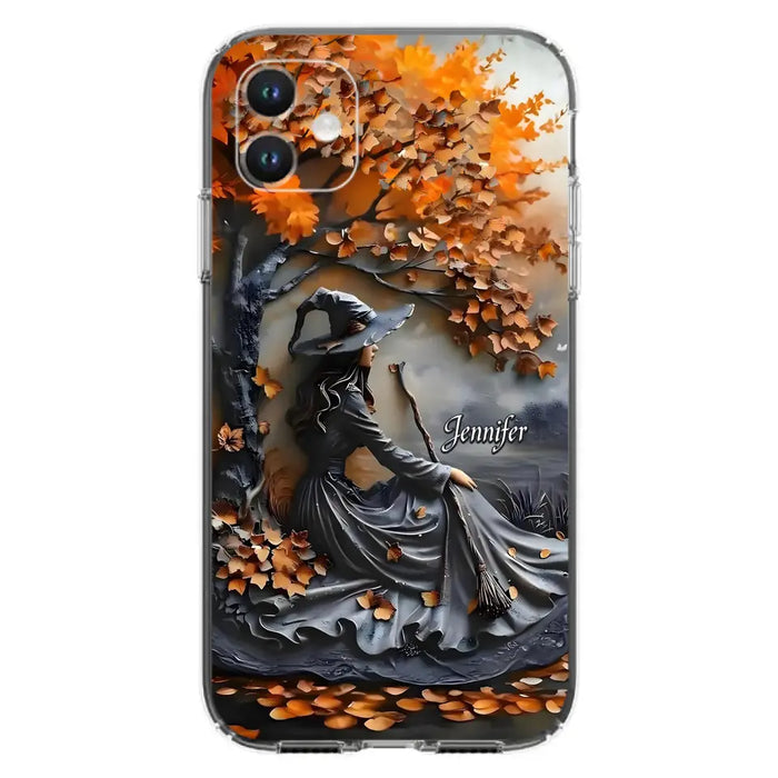 Custom Personalized Witch Broom Phone Case - Halloween/ Birthday Gift Idea For Yourself, Women, Witch Lovers - Case For iPhone/ Samsung