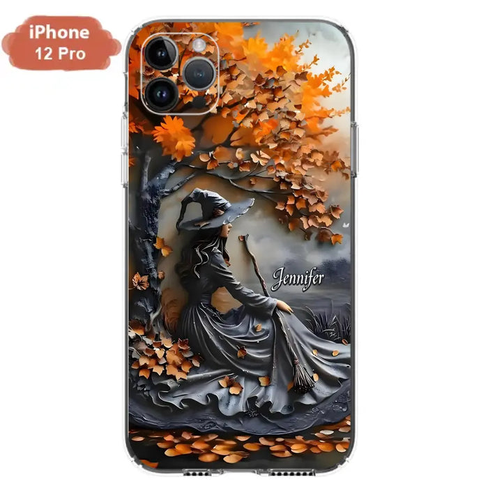 Custom Personalized Witch Broom Phone Case - Halloween/ Birthday Gift Idea For Yourself, Women, Witch Lovers - Case For iPhone/ Samsung