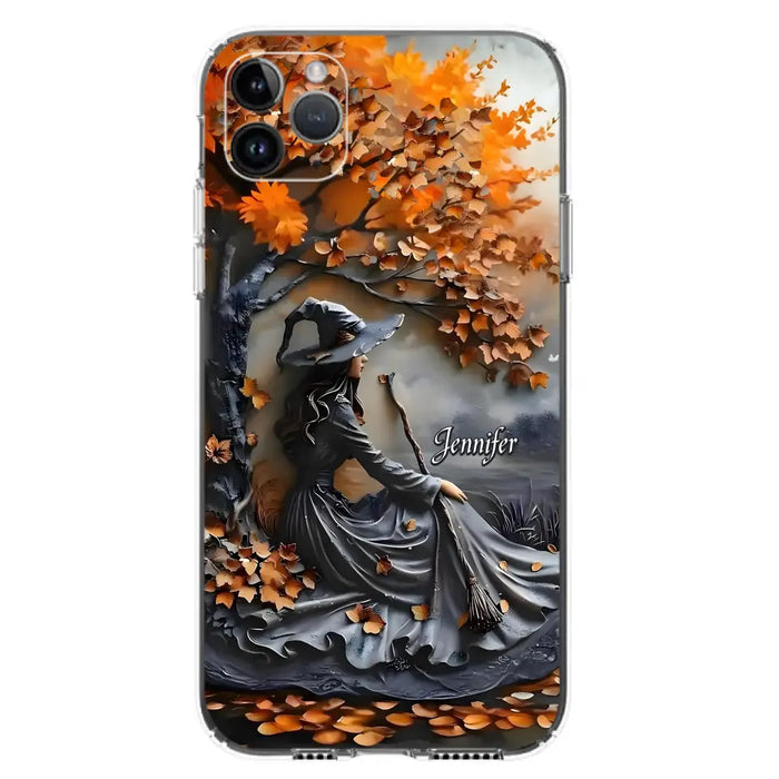 Custom Personalized Witch Broom Phone Case - Halloween/ Birthday Gift Idea For Yourself, Women, Witch Lovers - Case For iPhone/ Samsung