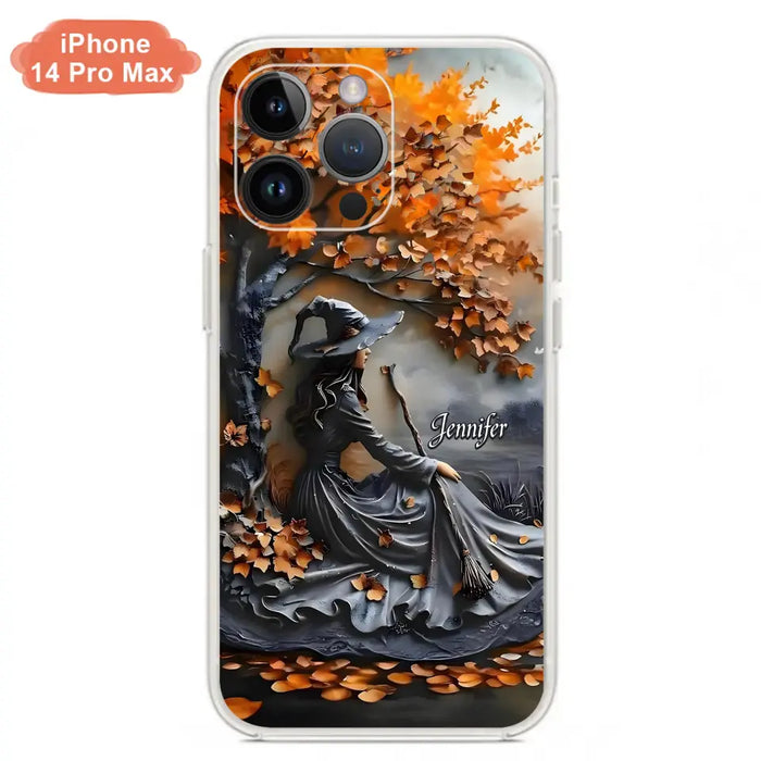 Custom Personalized Witch Broom Phone Case - Halloween/ Birthday Gift Idea For Yourself, Women, Witch Lovers - Case For iPhone/ Samsung