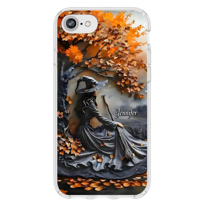 Custom Personalized Witch Broom Phone Case - Halloween/ Birthday Gift Idea For Yourself, Women, Witch Lovers - Case For iPhone/ Samsung