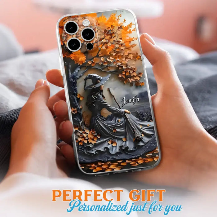 Custom Personalized Witch Broom Phone Case - Halloween/ Birthday Gift Idea For Yourself, Women, Witch Lovers - Case For iPhone/ Samsung