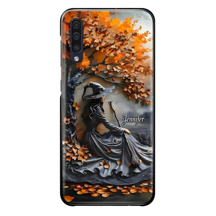 Custom Personalized Witch Broom Phone Case - Halloween/ Birthday Gift Idea For Yourself, Women, Witch Lovers - Case For iPhone/ Samsung