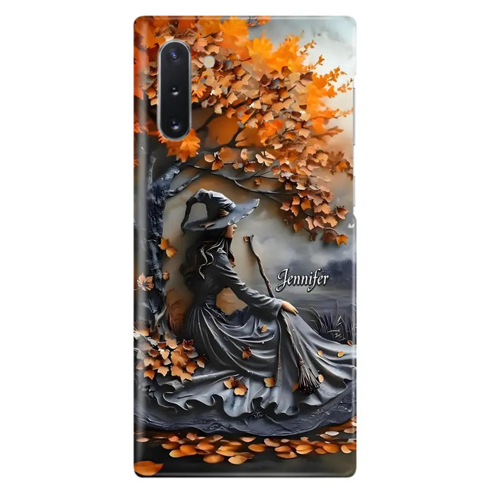 Custom Personalized Witch Broom Phone Case - Halloween/ Birthday Gift Idea For Yourself, Women, Witch Lovers - Case For iPhone/ Samsung