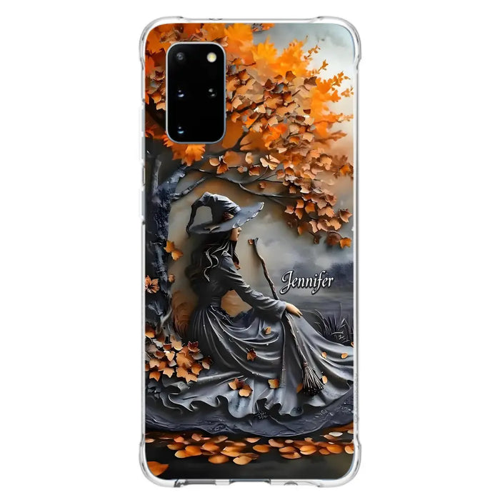 Custom Personalized Witch Broom Phone Case - Halloween/ Birthday Gift Idea For Yourself, Women, Witch Lovers - Case For iPhone/ Samsung