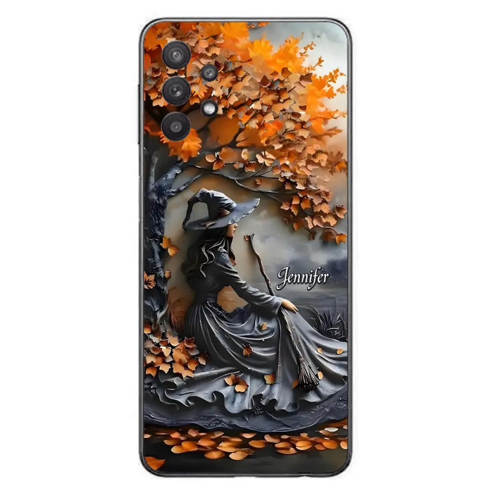 Custom Personalized Witch Broom Phone Case - Halloween/ Birthday Gift Idea For Yourself, Women, Witch Lovers - Case For iPhone/ Samsung