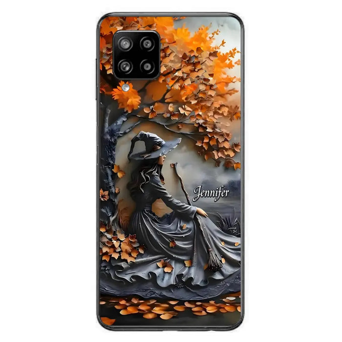 Custom Personalized Witch Broom Phone Case - Halloween/ Birthday Gift Idea For Yourself, Women, Witch Lovers - Case For iPhone/ Samsung