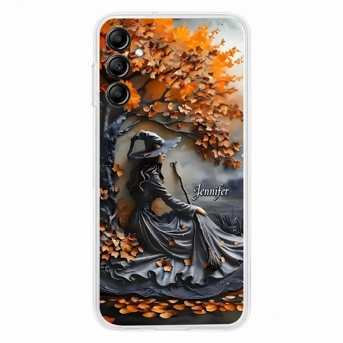 Custom Personalized Witch Broom Phone Case - Halloween/ Birthday Gift Idea For Yourself, Women, Witch Lovers - Case For iPhone/ Samsung