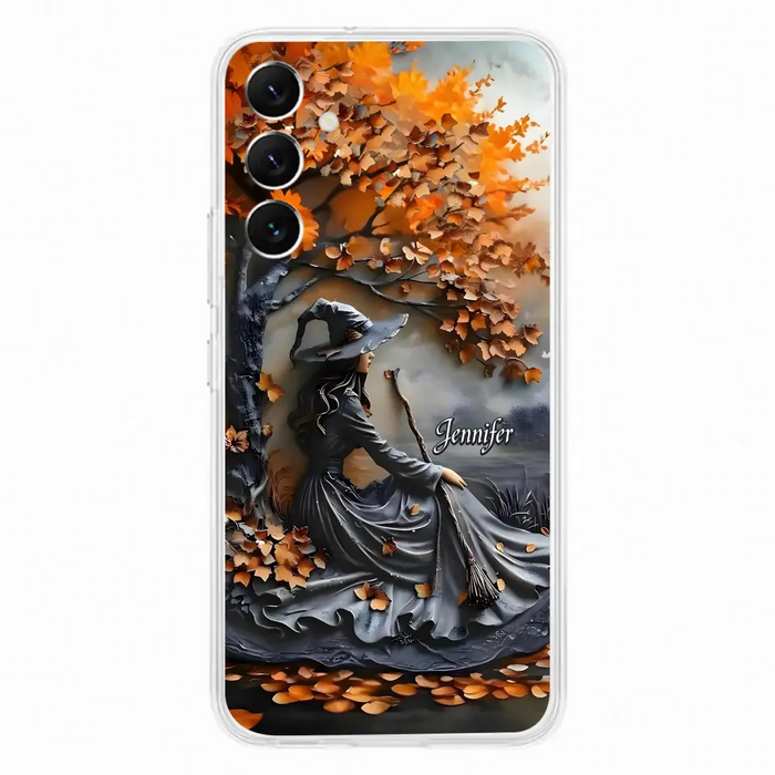 Custom Personalized Witch Broom Phone Case - Halloween/ Birthday Gift Idea For Yourself, Women, Witch Lovers - Case For iPhone/ Samsung