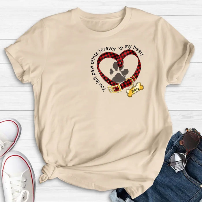 Custom Personalized Dog T-shirt/ Hoodie - Christmas Gift Idea For Dog Lover - You Left Paw Prints Forever In My Heart