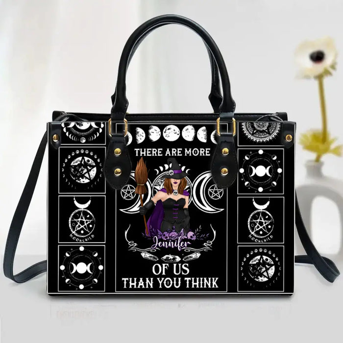 Custom Personalized Witch PU Leather Handbag with Long Straps - Gift Idea For Halloween/ Witch/ Friend - There Are More Of Us Than You Think