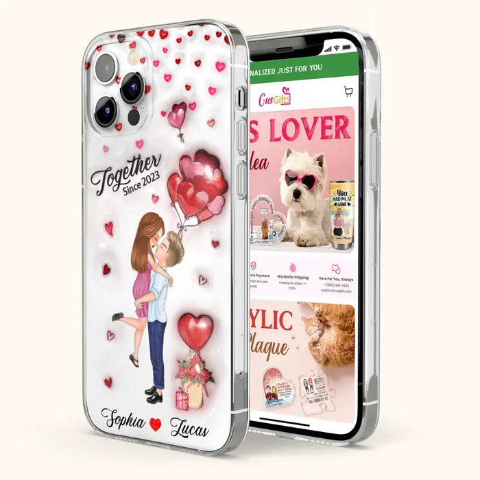 Custom Personalized Couple 3D Phone Case - Gift Idea For Couple - Case For iPhone/ Samsung - Together Since