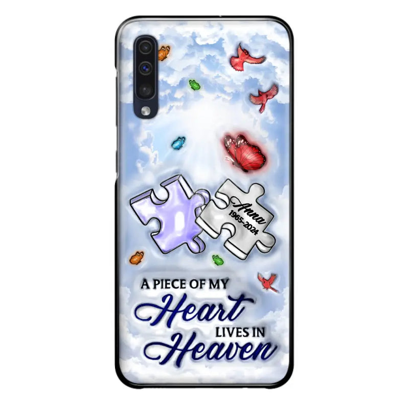 Personalized Memorial Piece Phone Case - Memorial Gift Idea - Case For iPhone/Samsung - A Piece Of My Heart Lives In Heaven